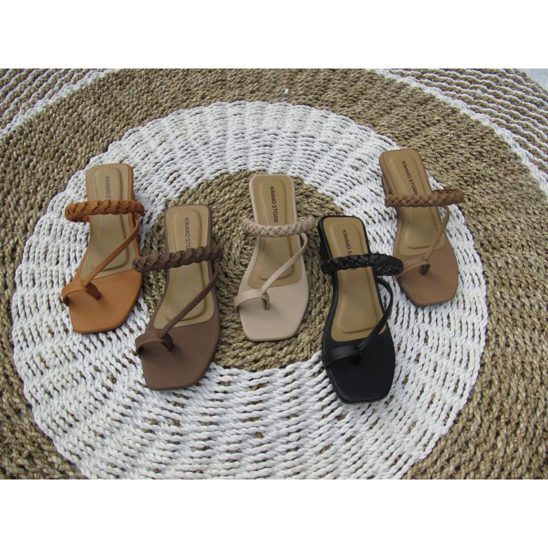 SANDAL WANITA HAK BUNGKUS 3CM KEPANG JEMPOL AL -47