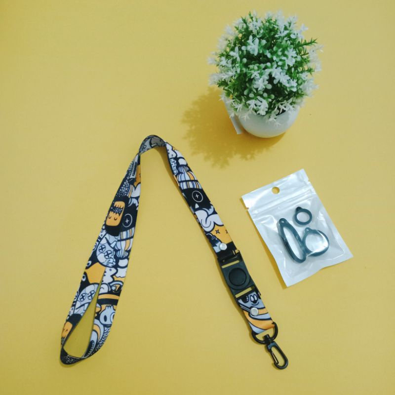 

Lanyard Pods Motif Doodle A01 | Free 3 Varian Karet Oring