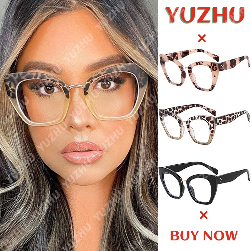 （YUZHU）COD Kacamata Retro Hip Hop Western Fashion Cat Eye Kacamata Warna-warni untuk Wanita