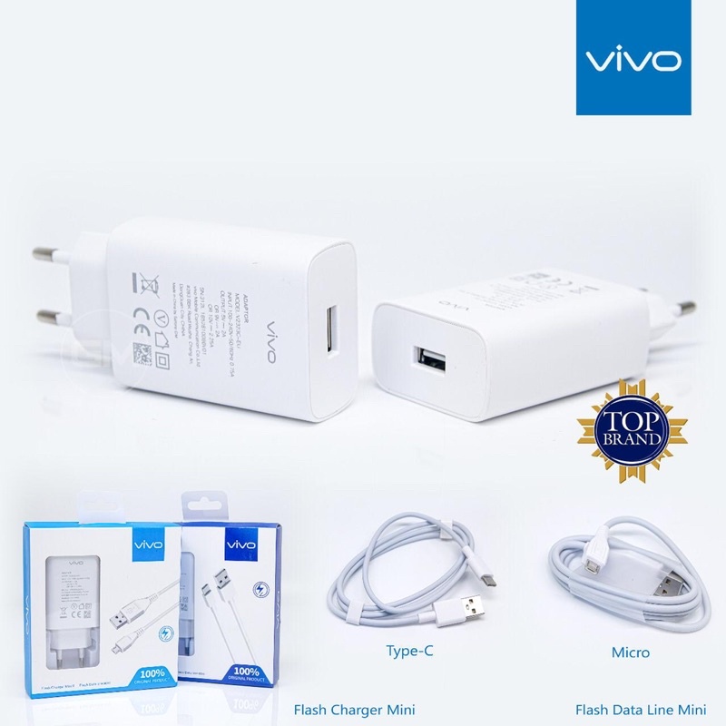 TC TRAVEL CHARGER ORIGINAL VIVO V9 / V2323 100% FAST CHARGING 3.0