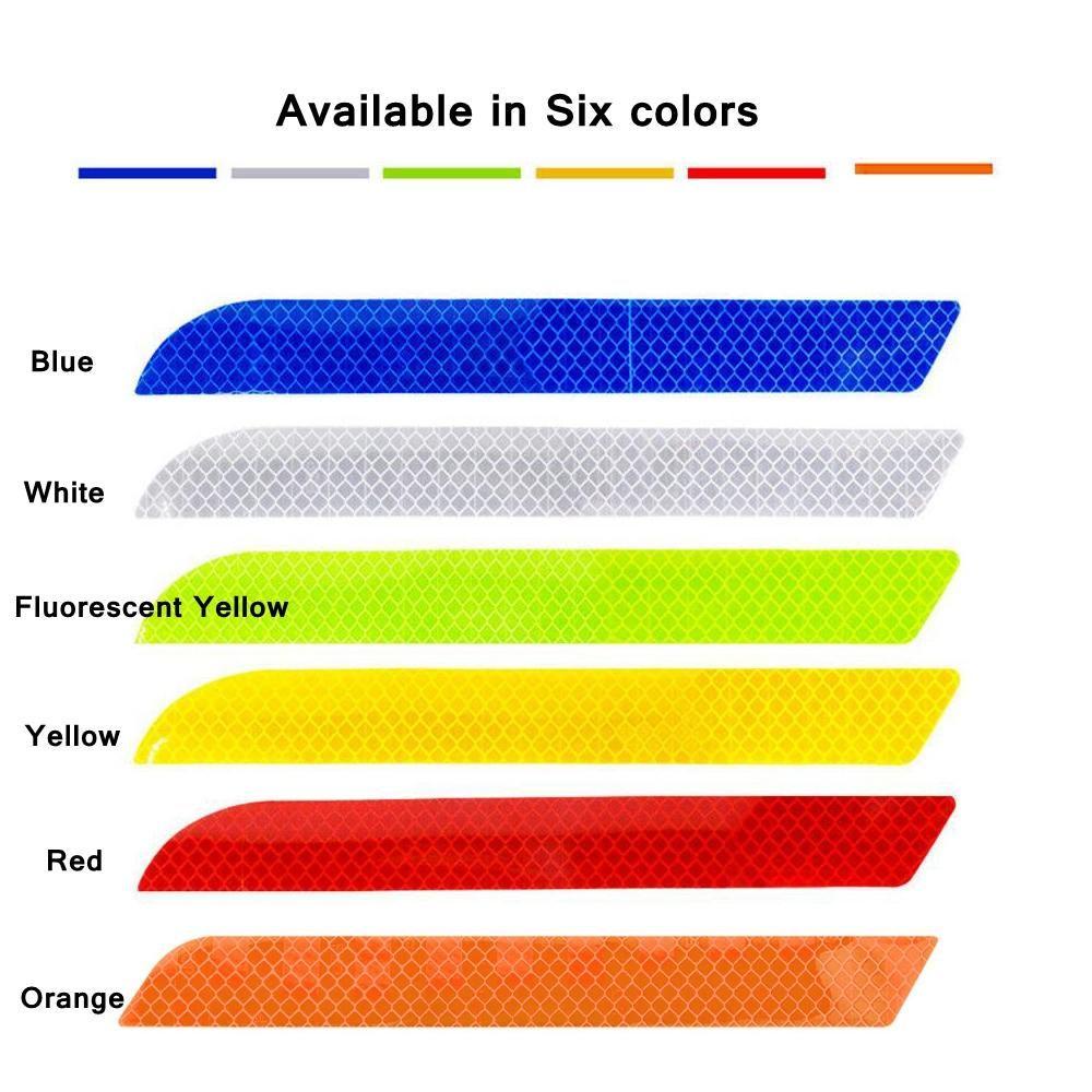 SUYOU 2PCS New Rear Bumper Stickers Decal Warning Mark Car Reflective Strips Anti-Collision Red/Blue/Orange/White/Yellow Universal Auto Safety Safety Warning Reflector Tape/Multicolor