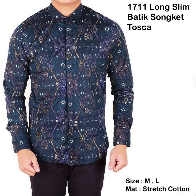 brotherholic kemeja lengan panjang batik songket slimfit / baju cowok batik panjang songket | BRH
