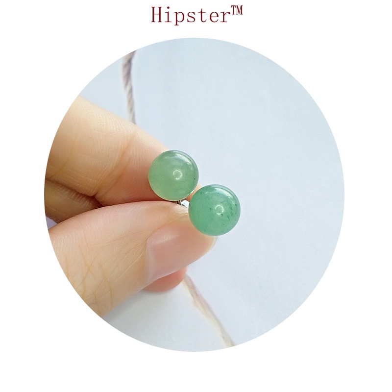 Affordable Luxury Fashion Natural Green Crystal round Studs