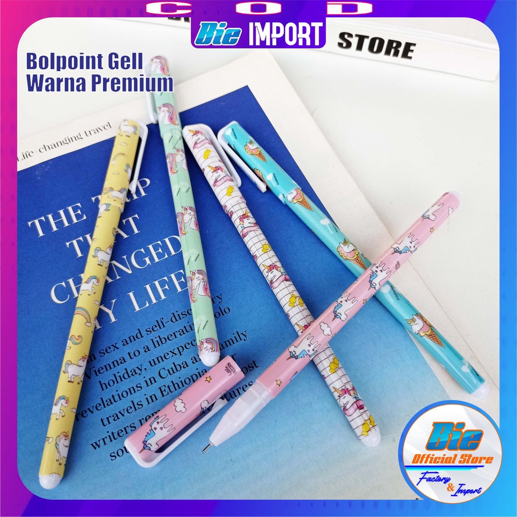 Pulpen Gell Warna Karakter Unicorn Premium Impor Best Seller
