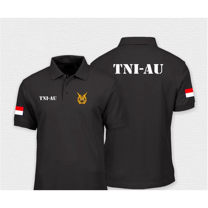 kaos kerah shirt TNI-AU premium / baju kerah tni au indonesia terlaris