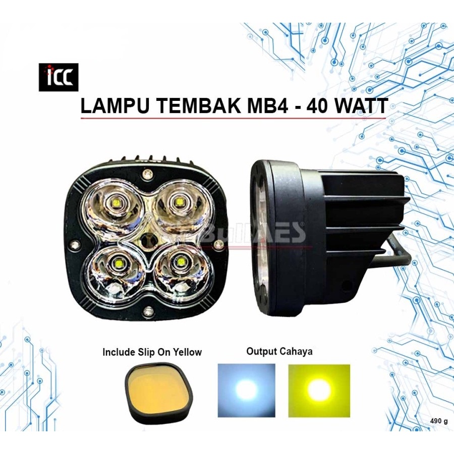 LAMPU TEMBAK 4 MATA 40 WATT MB4 I Cree Work Light 4 Mata