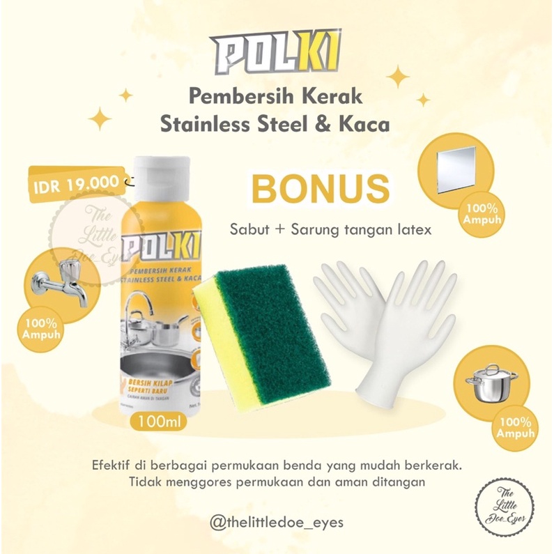 Combo Polki Pembersih Kerak Steinless teel, Kaca, nat &amp; keramik