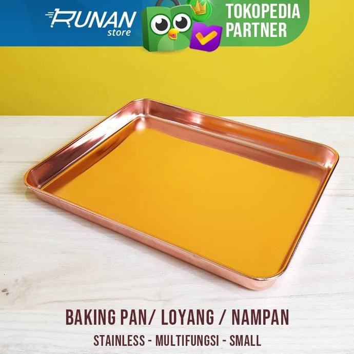 Loyang Oven Rose Gold 24x18cm Cookie Baking Pan Loyang Kue Nampan Pink