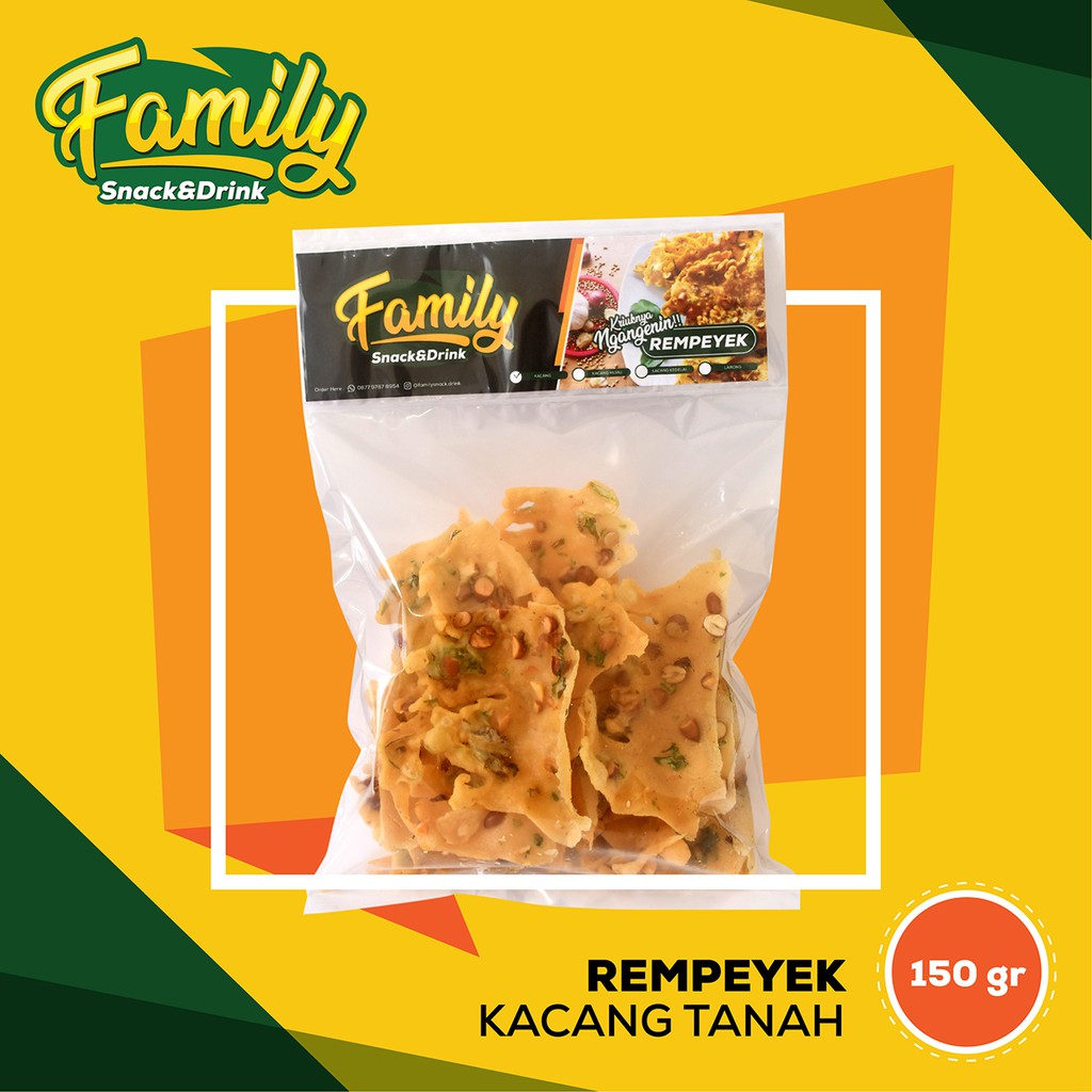 

Rempeyek Peyek Family Kacang Tanah Gurih Renyah 150 Gram