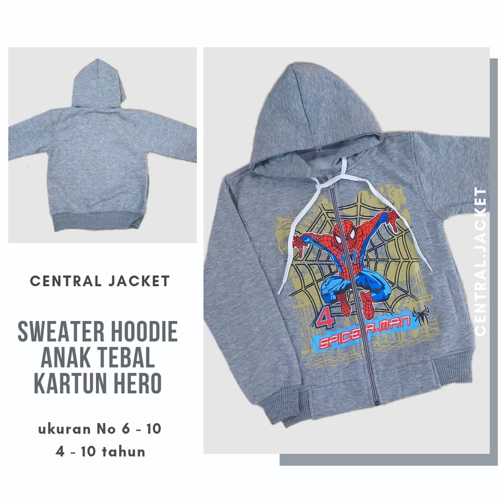 Jaket Anak Laki-laki Gambar Kartun - Sweater Hoodie Anak Tebal