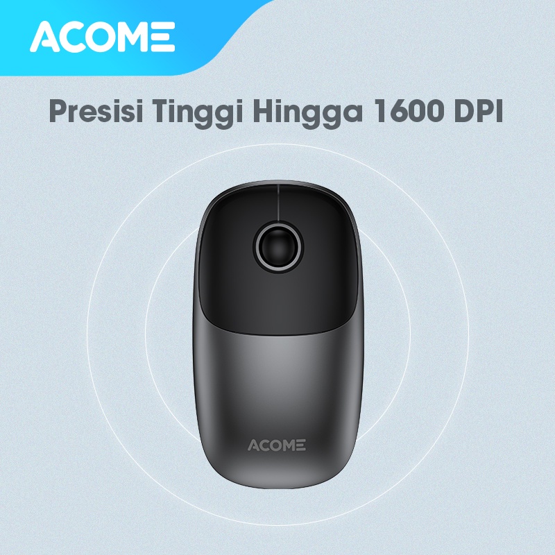 Acome Mouse Wireless Silent Click 1600DPI AM500 Garansi Resmi 1 Tahun