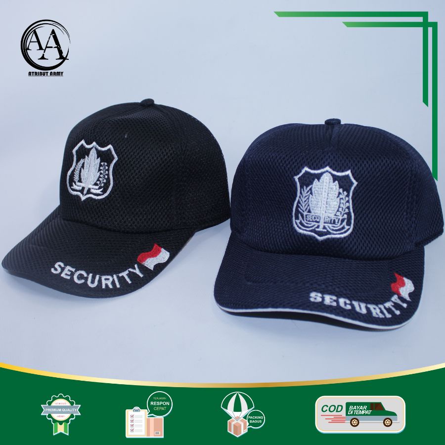 TOPI JARING BERBAGAI VARIASI TOPI SATPAM SECURITY HITAM BIRU MURAH BERKUALITAS