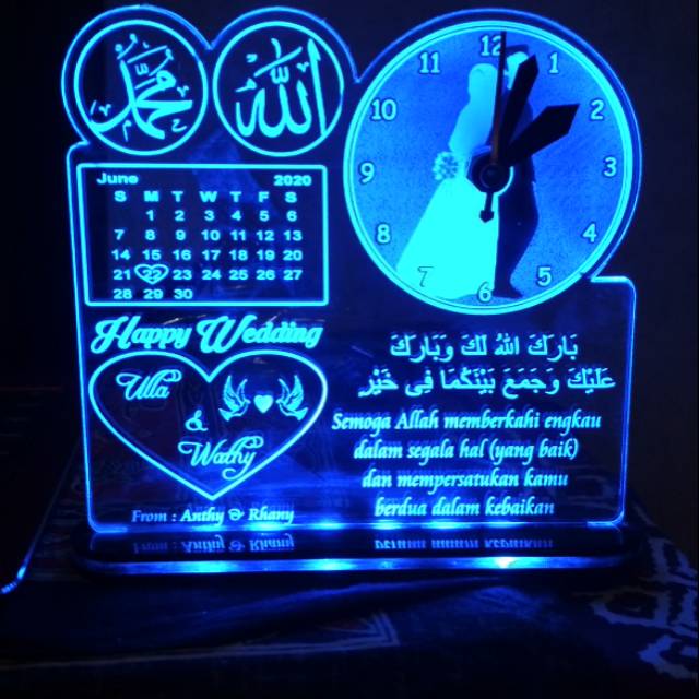 Jam Akrilik Custom Kado Pernikahan Spesial Kado Ulangtahun Spesial