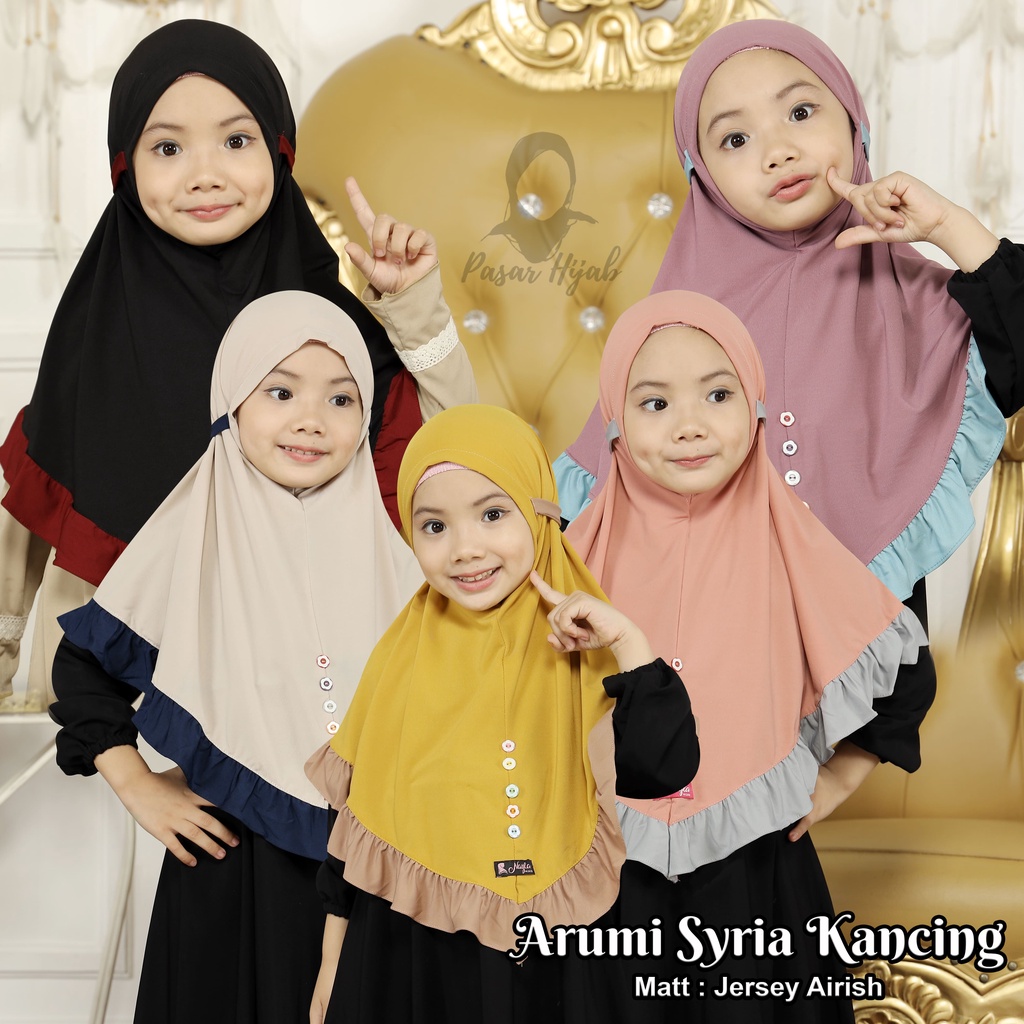 Kerudung Anak Arumi Kancing Hijab Instan Anak Jersey Airis Jilbab Anak Pasar Hija'b