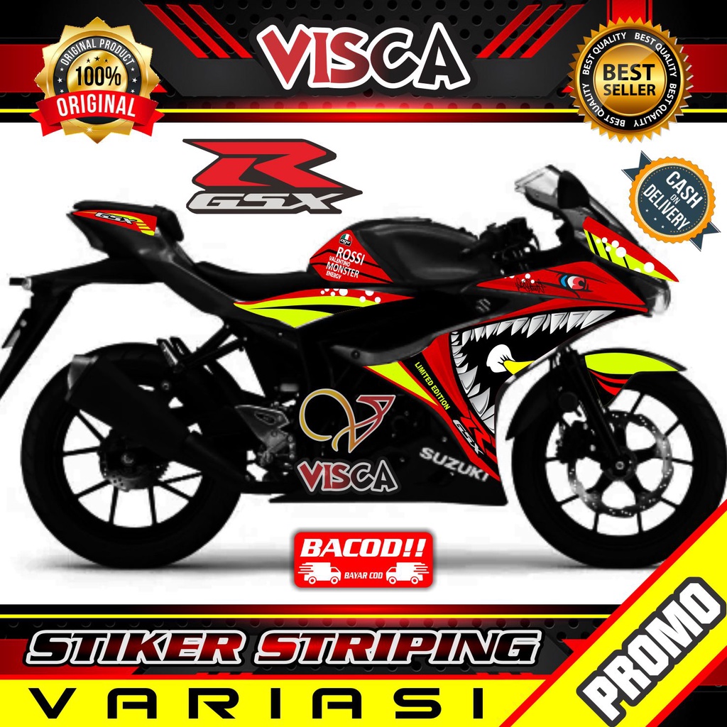 Striping GSX R150 - Stiker Sticker Striping Variasi Suzuki GSX R150 - Striping Hologram Suzuki GSX R