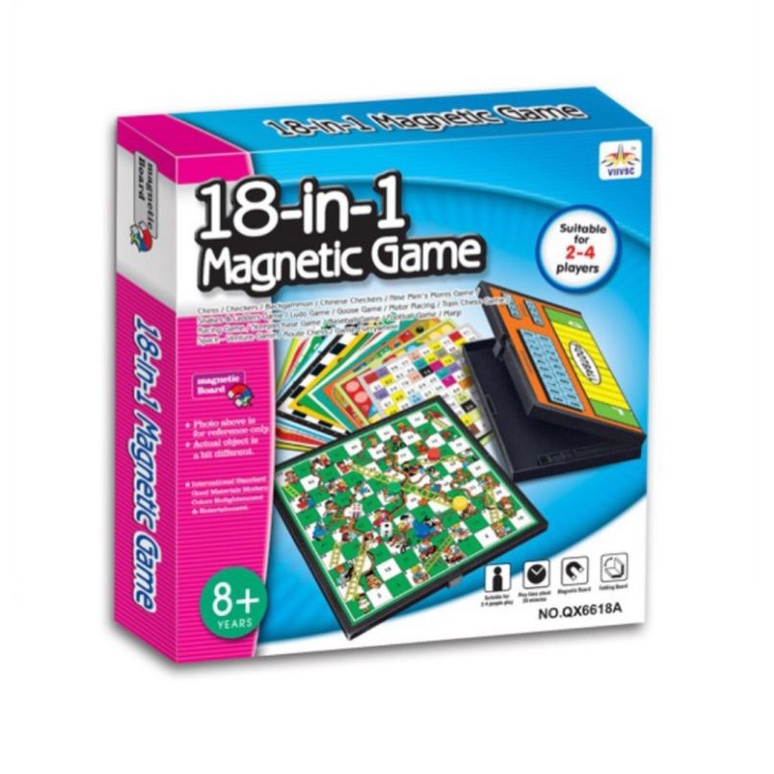 board game 18 in 1 complete game papan permainan magnet magnetic edukasi