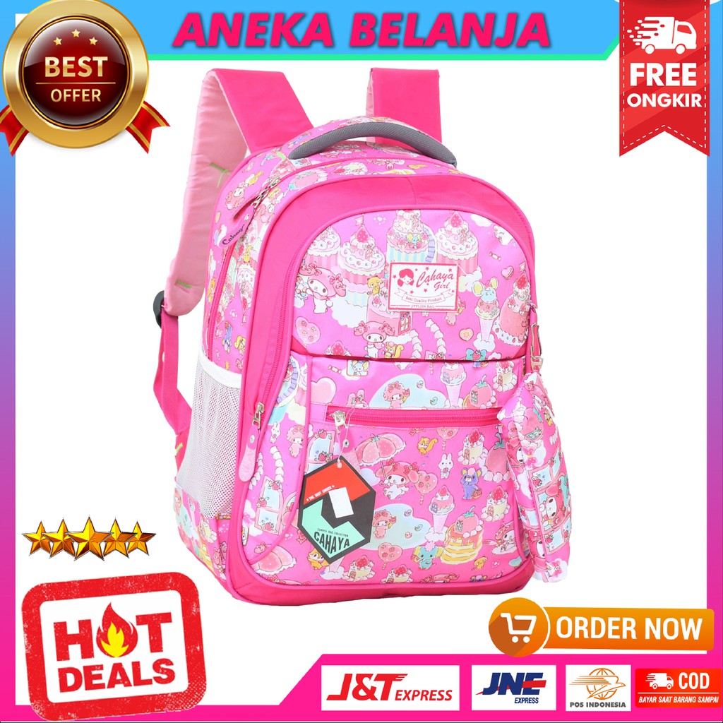 Ready Tas Ransel Anak Cewek Cahaya My Melody Pink Lucu Imut Tas Ransel Anak Perempuan Anak TK SD SMP Bagus Keren Free Raincover Multifungsi Backpack Anak Cewe Hangout TPQ TPA Temurah Terlaris Berkualitas