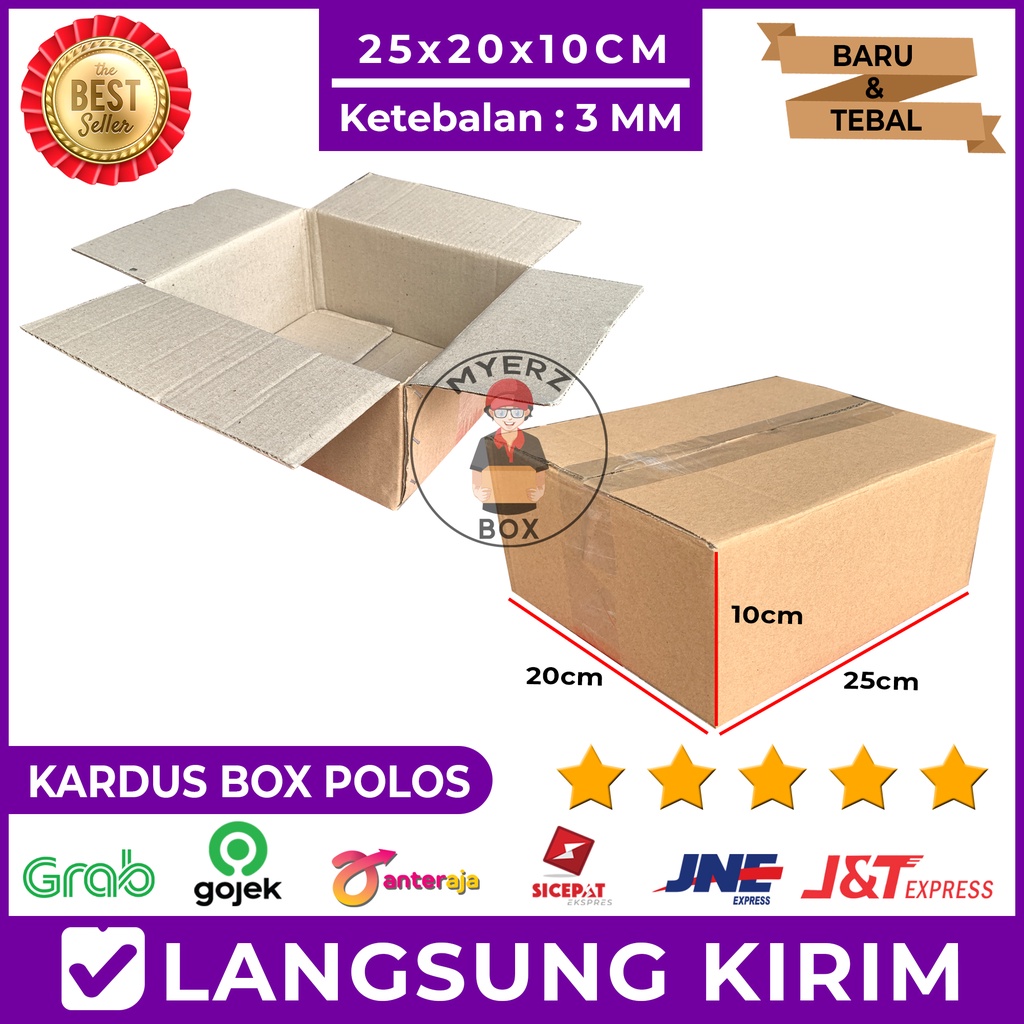 

Kardus Karton Box Polos Packing 25x20x10 Cm Tebal Baru Murah