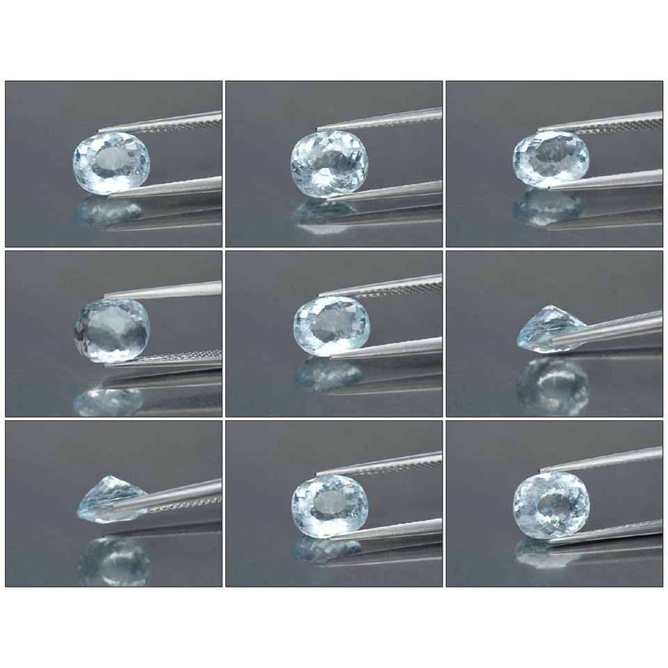 Cushion 2.29ct 9.2x7.8x5.4mm Natural Unheated Light Very Greenish Blue Aquamarine AQ118