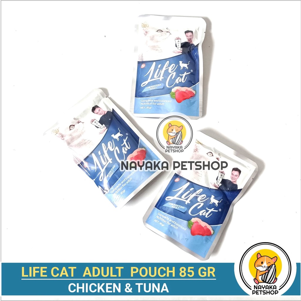 Life Cat Chicken Tuna 85 gr Pouch Pakan Kucing Basah Makanan Cat Wet Food