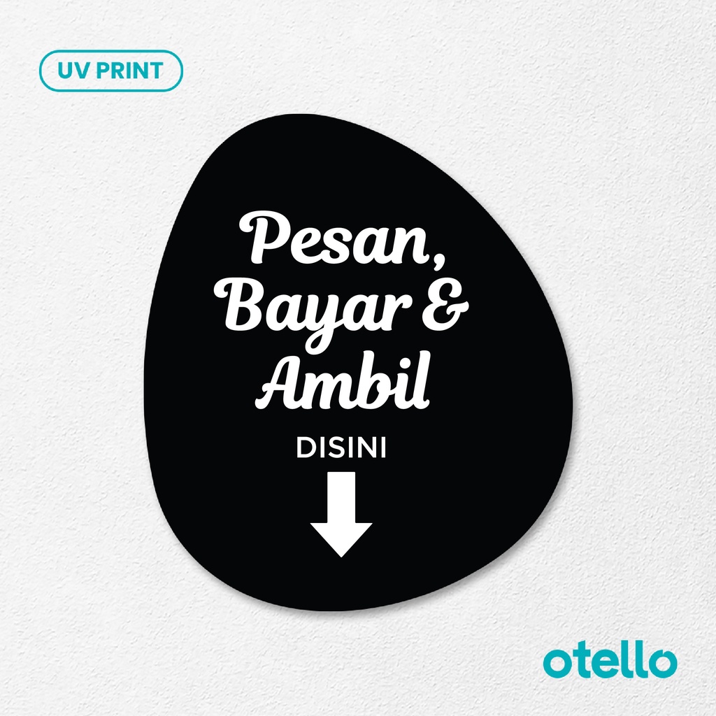 Pesan Bayar &amp; Ambil Disini Latin Sign Board Akrilik Tempel Dinding Papan Acrylic Restoran Dinding Petunjuk Toko Cafe