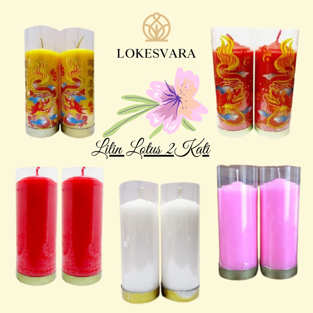 Lilin Pilar Puja Sembahyang Parafin Lotus 2 Kati