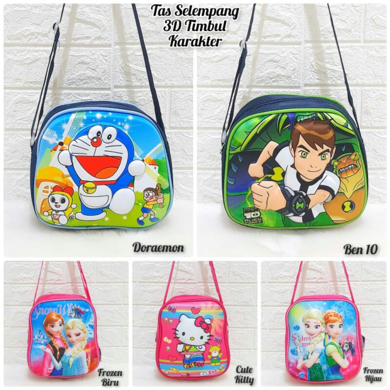 TAS SLEMPANG ANAK / TAS SELEMPANG KARAKTER  TAS TIMBUL 3D  TAS SLINGBAG ANAK