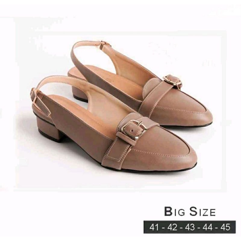 Bisa COD / Sendal Sepatu Flat Big Size 41-45 Sepatu Bustong Formal Model Tali Ukuran JUMBO / Heels Slop Langka Besar, 44