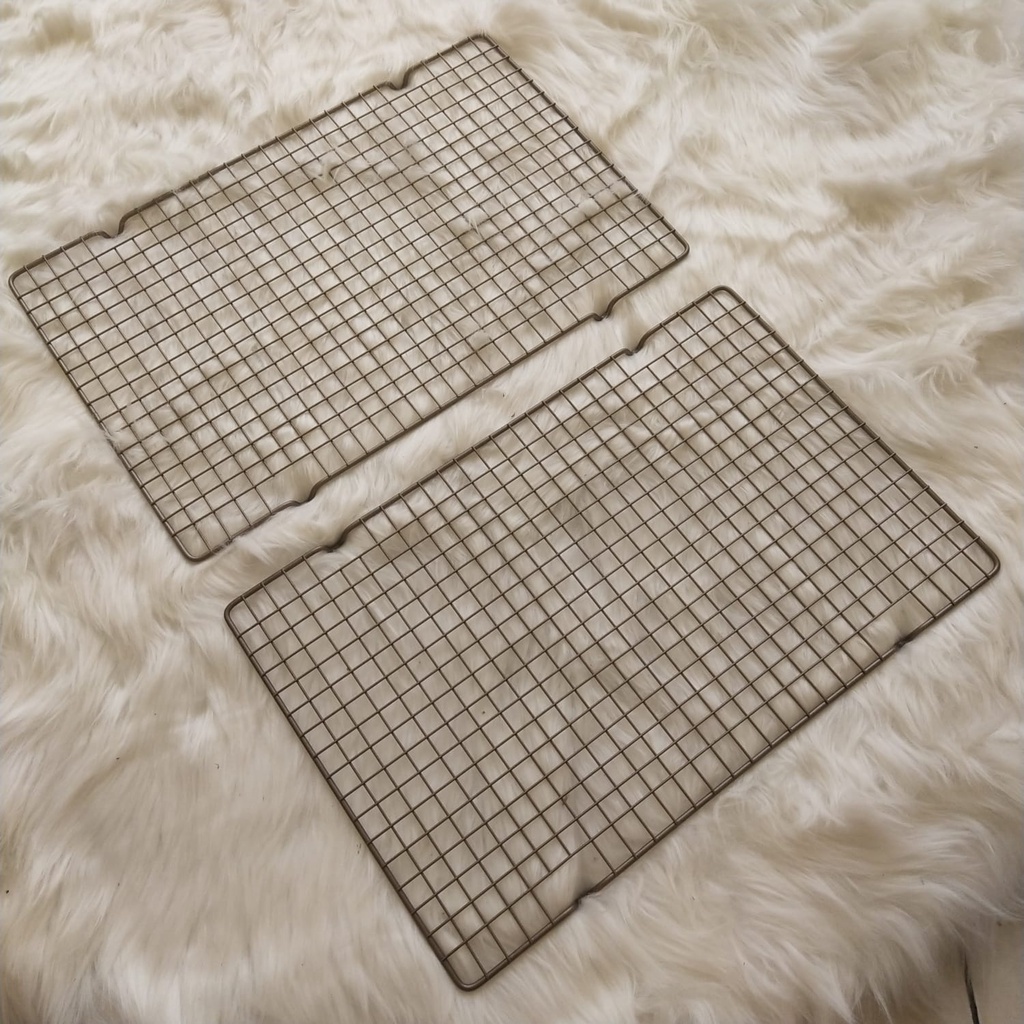Kingsbakeware Non Stick Cooling Rack Single Rak Pendingin Cake Cookies Roti Baking Tatakan Kue Stainless