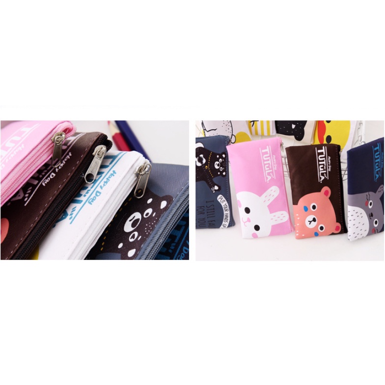 Tempat Pensil Karakter TUTULA / Tempat Alat Tulis Kartun Totoro Brown Cony Sally / Tepak Pensil Karakter Binatang Lucu