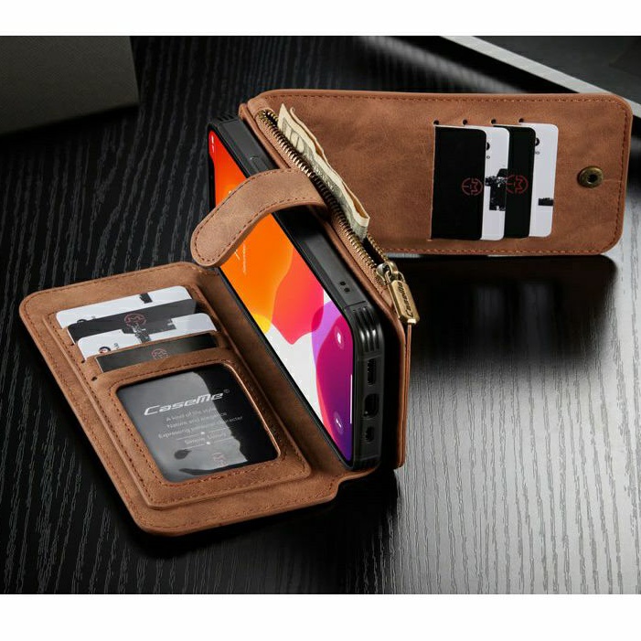flip case iphone 12 12 pro original caseme wallet leather  with 13 slot kartu