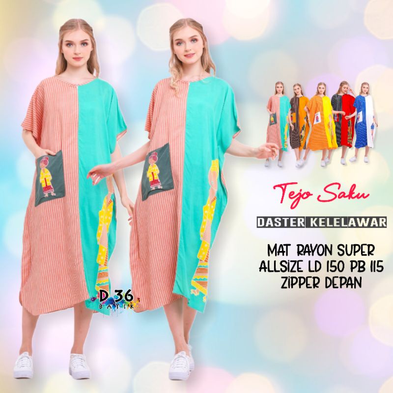 (Semerbak) Daster rayon halus kelelawar Tejo Kantong Seling saku murah jumbo Saku Lowo Kalong Adem besar xxxl baju santai tidur rumah harian daily wanita ibu ibu cewek cewe motif solo jogja pgmta btc pasar klewer tanah abang modern kekinian terbaru