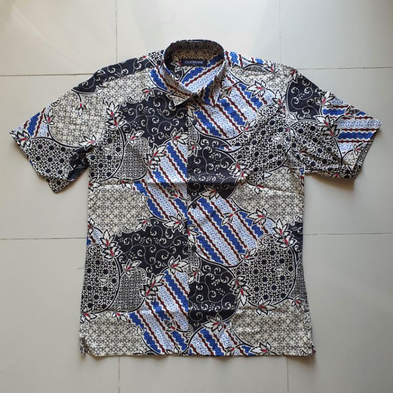 Kemeja Batik Pria Lengan Pendek BS18 Katun Modern Dixmont Semi Slimfit Premium