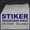 Kertas stiker Transparan Inkjet