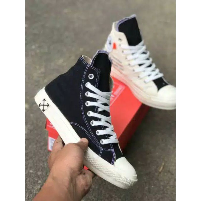 Sepatu Converse 70s HIGH BLACK CREAM x OFF WHITE Premium Murah-1