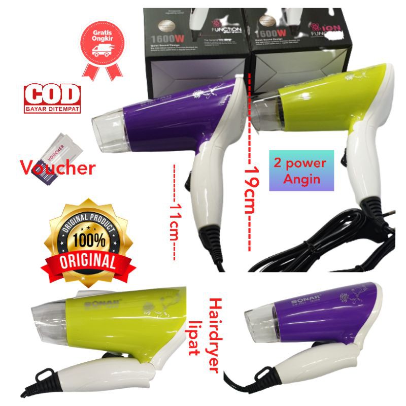 Hairdyer rambut sonar alat pengering rambut buat hairdryer salon dilipat  hairdrayer mini sn-7001