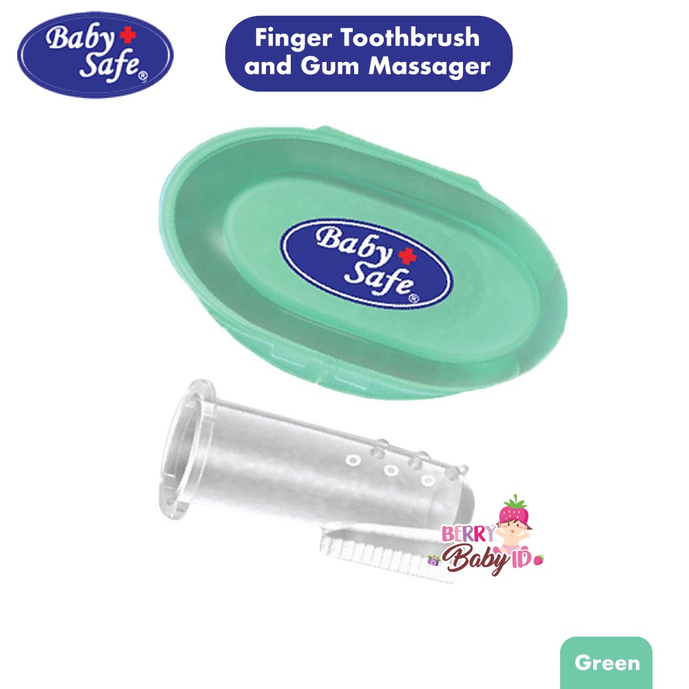 Baby Safe Finger Toothbrush dan Gum Massager Sikat Gigi Bayi Silikon BBS061 Berry Mart