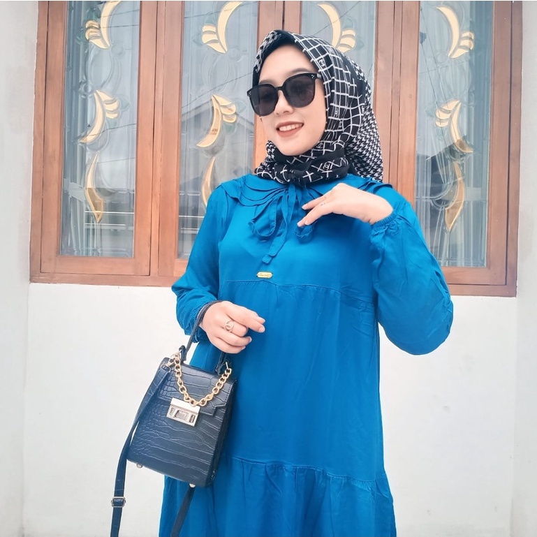 Jual Midi Dress // Midi Dress Kerah Susun | Shopee Indonesia