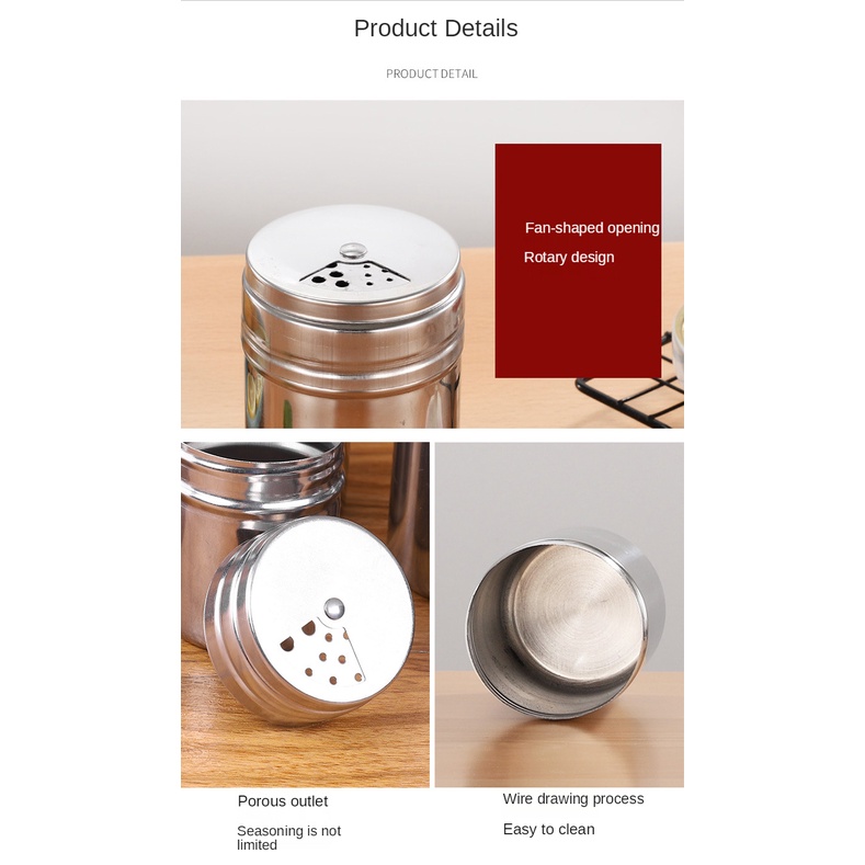 Tempat Lada Merica Bumbu Dapur Stainlees Steel Toothpick Holder 3 Lubang-7