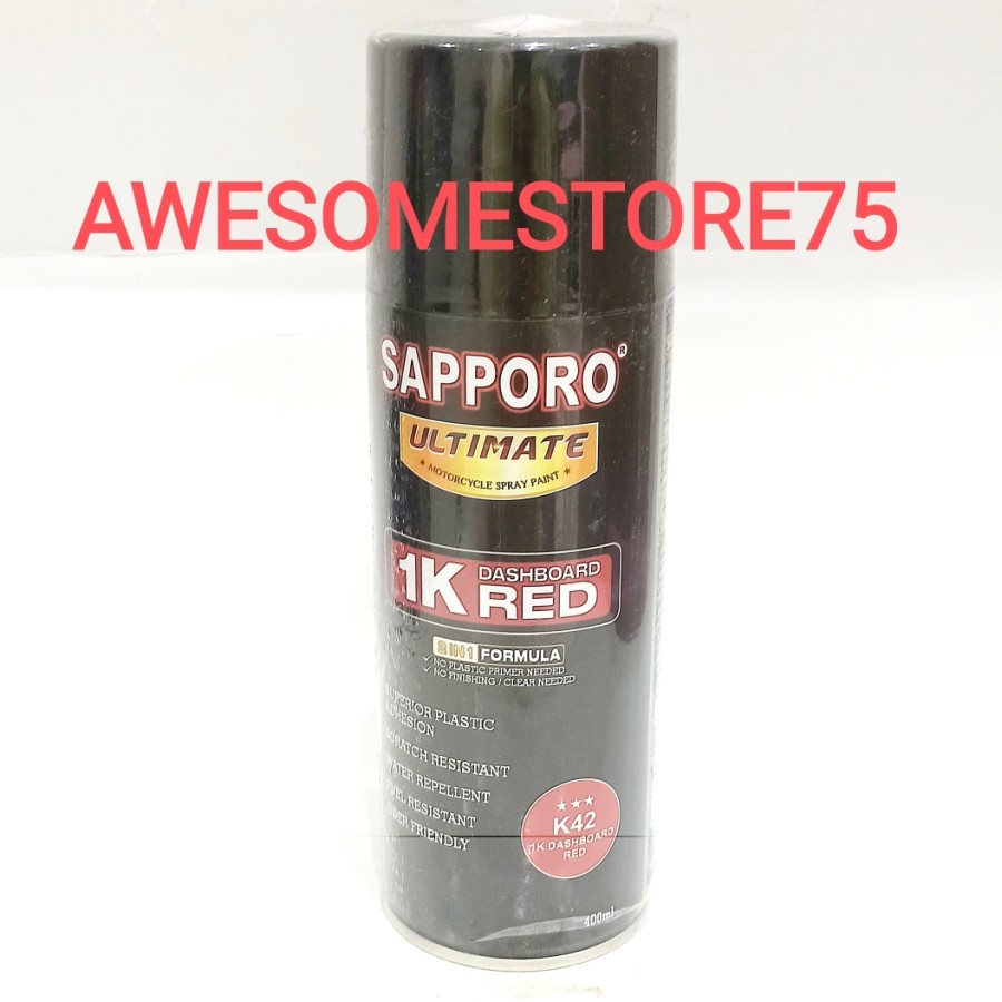 SAPPORO ULTIMATE *** K42 1K RED DASHBOARD COATING Merah Pilox Pylox Cat Semprot