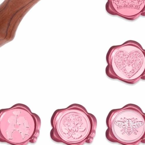 

☝ KEPALA WAX SEALER FEATHER WOODEN STAMP/ STEMPEL SEGEL TEMBAGA PLANNER - BEE LEBAH ℮