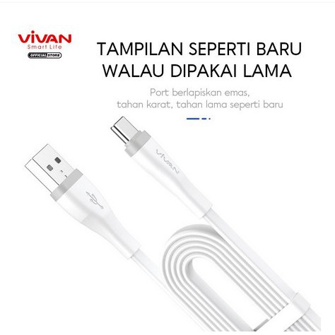 ITSTORE VIVAN Kabel Data SC30S Cable Data USB TYPE-C 30CM Fast Charging 2,4A Garansi Original Resmi