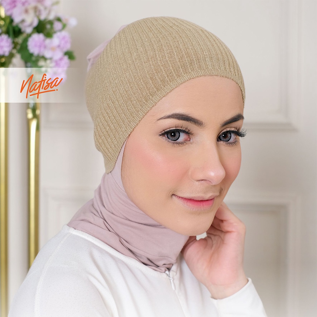 Ciput Rajut NAFISA UMMI | Bandana Rajut Satu Warna Inner Dalaman Kepala Rajut Satu Warna