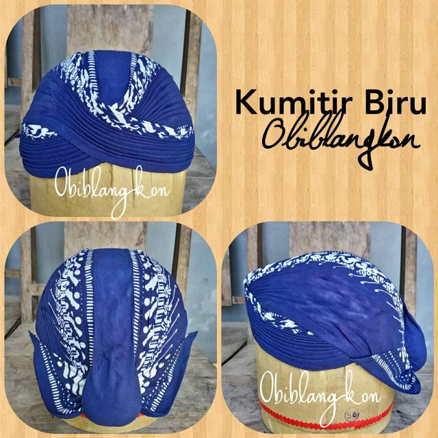 

Blangkon kumittir biru cap tulis