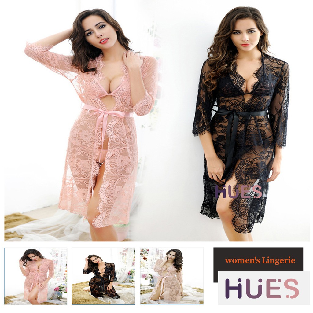 HUES.ID Pakaian Wanita Set Lingerie Import Bahan Lace Lingeri 3032