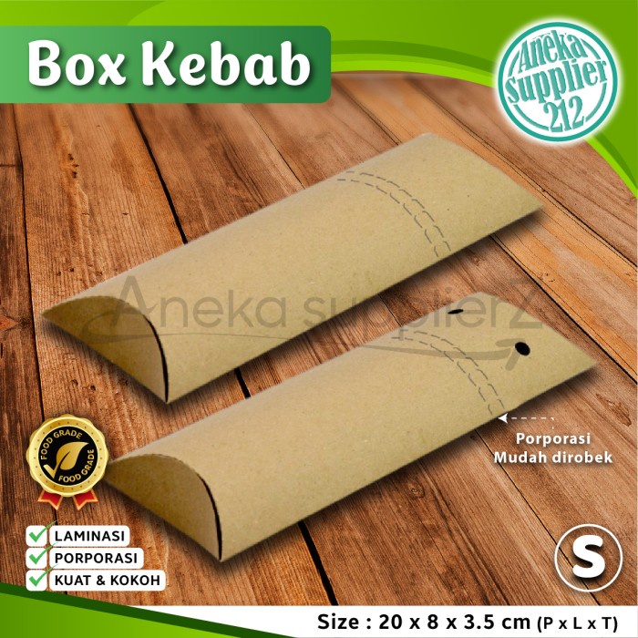 Box Kebab - Dus Kebab - Kotak Kebab  KRAFT COKLAT - S (50 pcs)