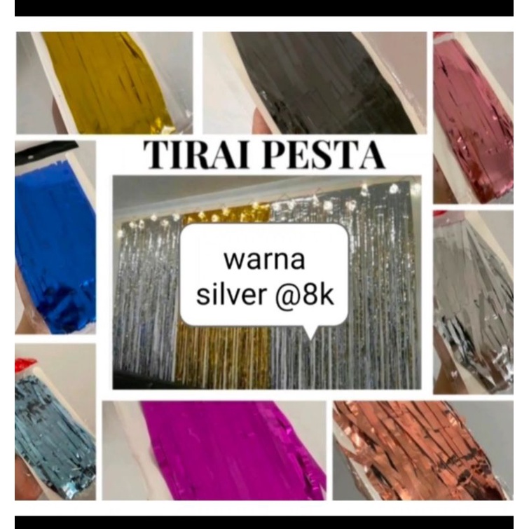 Tirai Pesta / Acara / Ultah Warna Silver