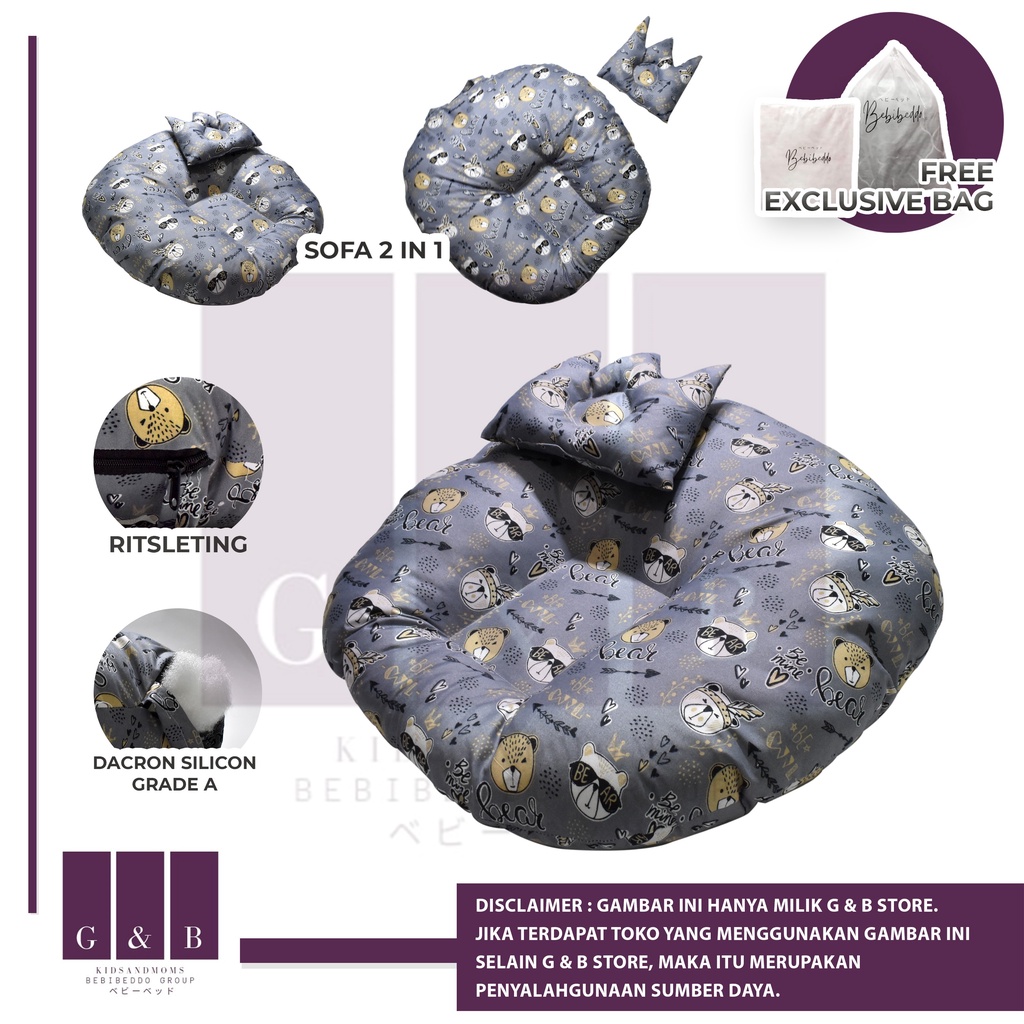 Sofa bayi / baby launger FREE bantal mahkota bayi dan tas