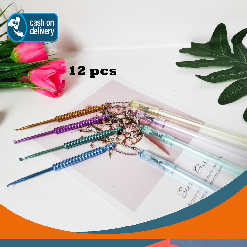 

PULPEN GANTUNGAN KOREK KUPING ISI 12 PCS PEN GEL PENA WARNA WARNI BOLPEN UNIK LUCU