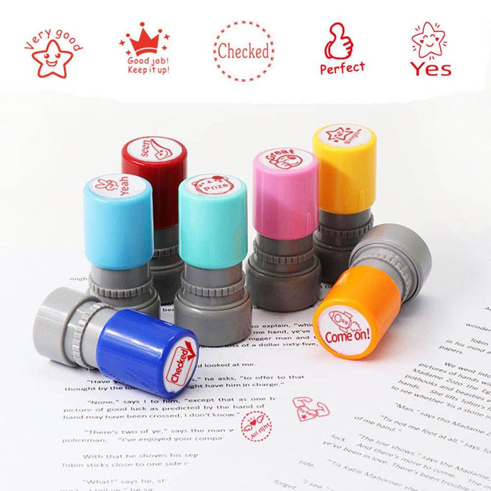 Preva Commentary stamp Bahasa Inggris DIY Mainan Anak Stempel Scrapbooking Stamper Anak Segel Kartun Perangko Mengajar stamp